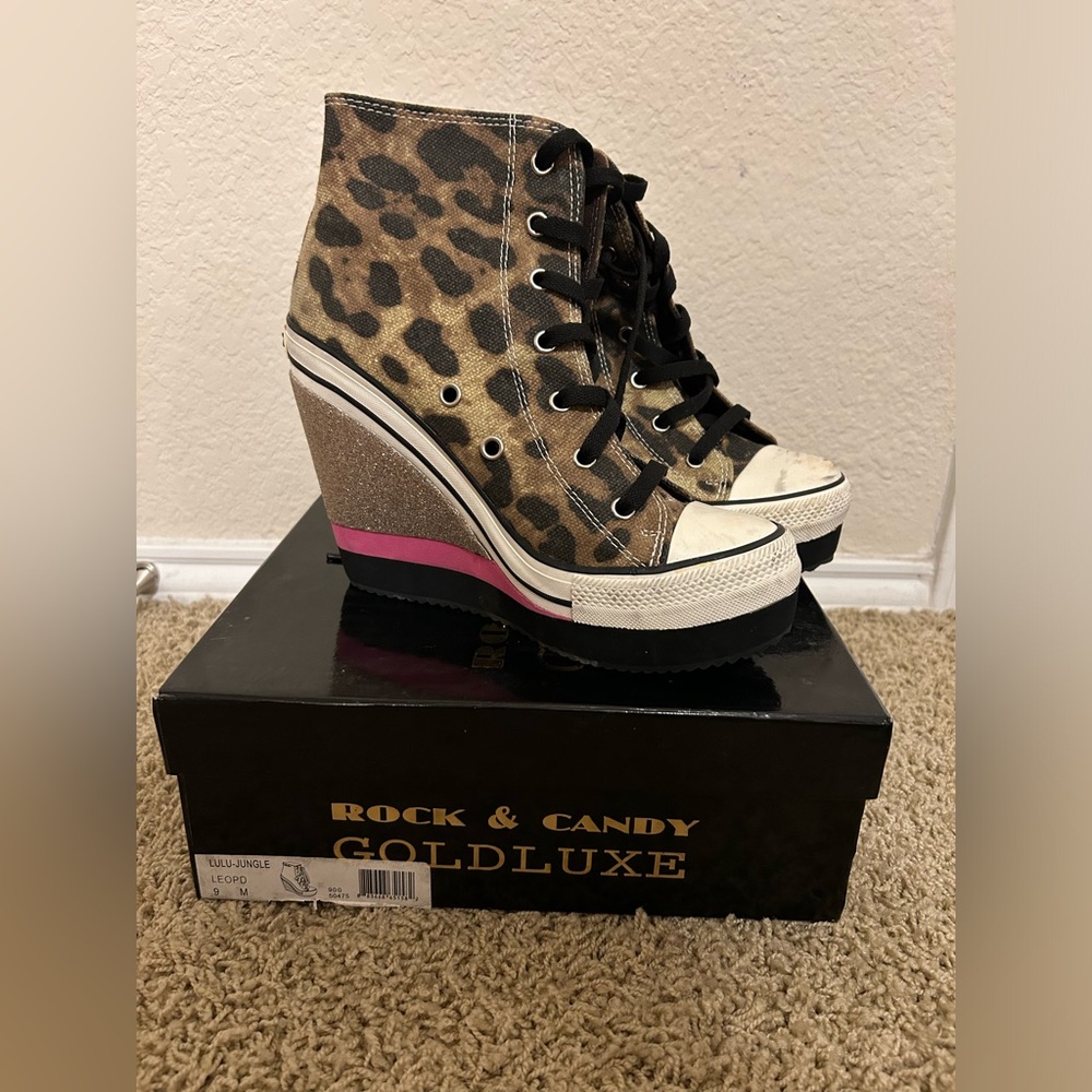 cheetah print Rock Candy wedges